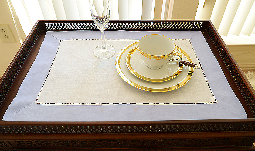 Hemstitch Placemat, Color on Color Sweet Lavender Border.